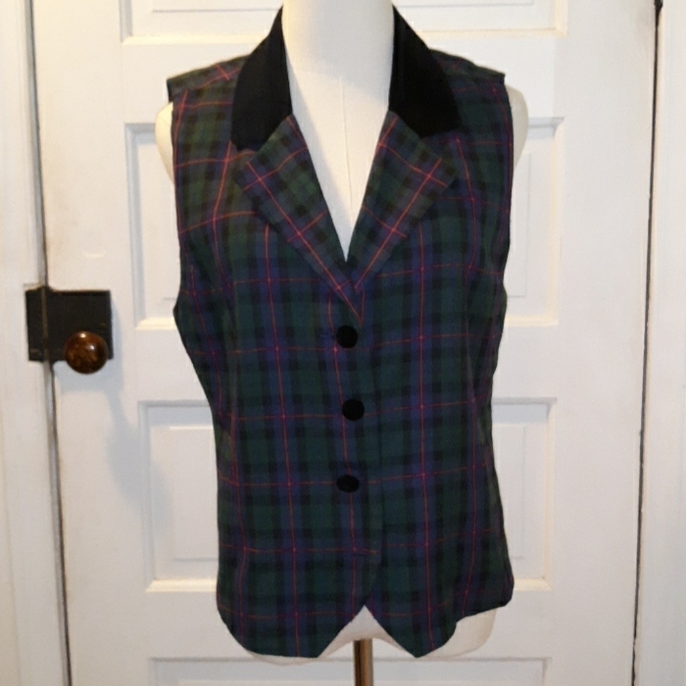 Vintage Baxter & Wells plaid vest 10